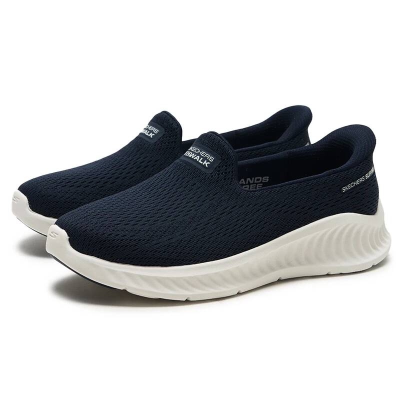 Skechers 125644-NVW Ladies Sli - đánh giá và giá Knit Fabric Lace Up Sneakers